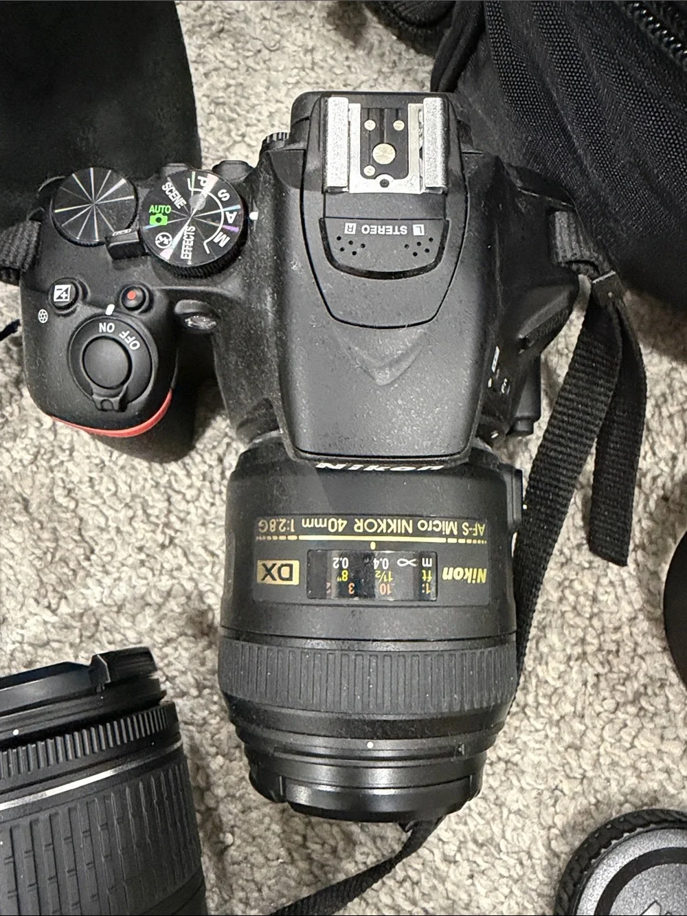 Nikon Black DSLR D5600 Camera Kit with Lenses Black/Green Camera Bag